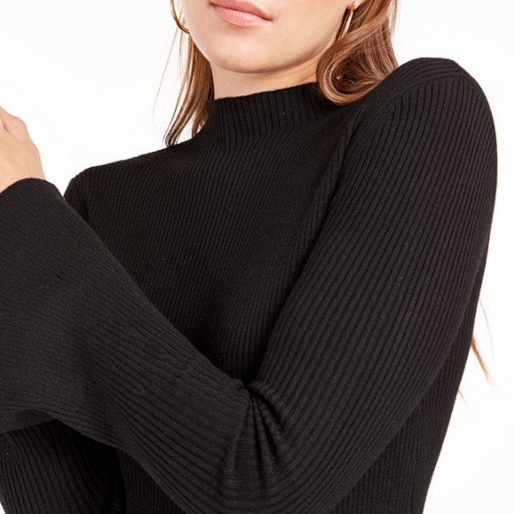 Brand new Lucy Paris Black Ribbed mermaid Handkerchief Sweater Dress- size Large - Picture 7 of 8